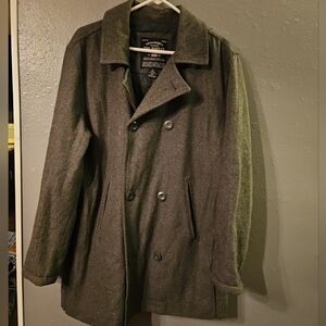 Steve & Barry's Woolly Mammoth Coat Mens Jacket Large‎ Gray Polyester Wool Blend